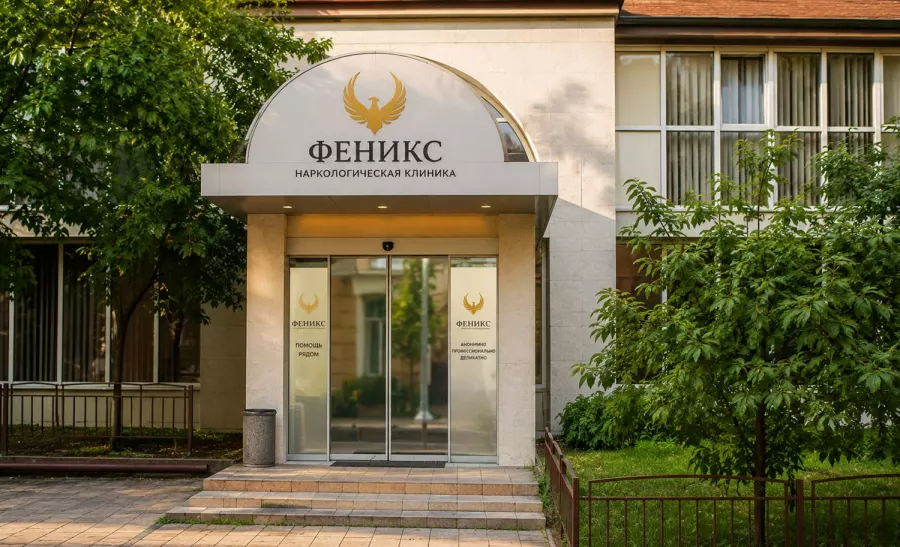 Вход в наркологическую клинику «Феникс» в Медногорске
